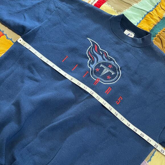 Vintage Logo Athletics Tennessee Titans Navy Blue Crewneck Large - Picture 5 of 6